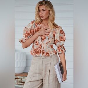 Free People I Found You Printed Blouse